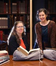 Nora Thornton and Joanne Carroll with recipes from the 18th and 19th centuries at the National Library of Ireland. Photograph: Dara Mac Dónaill 