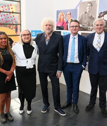 group photo at the live aid launch