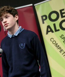 Luke Power performing at Poetry Aloud