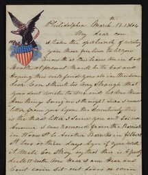 Handwritten letter with black trim