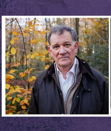 Image of the Dublin Book Festival logo, with a photo of Carlo Gebler next to the book cover of Edna O'Briens, No One Tells You