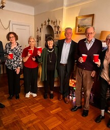 group photo: Consul General Gerald Angley, Mary Deady, Professor Lynn Garafola, Dr. Mary Pat Kelly, Professor Kevin Kenny, Professor Eric Foner.