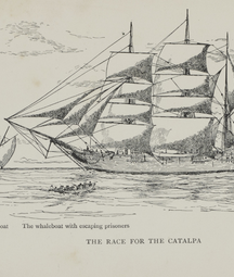 coming soon banner - view of catalpa ship escaping