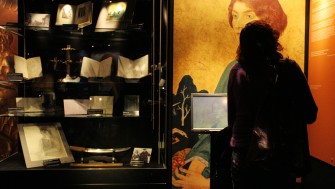 Image of the Yeats exhibition at the National Library of Ireland.