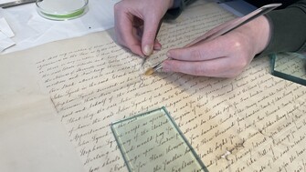 image of clodagh working on a document