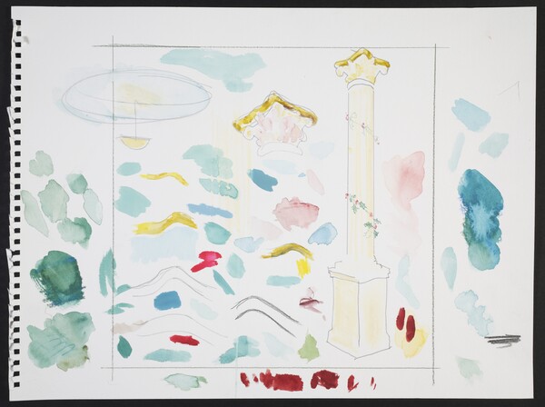 pencil and watercolour sketch