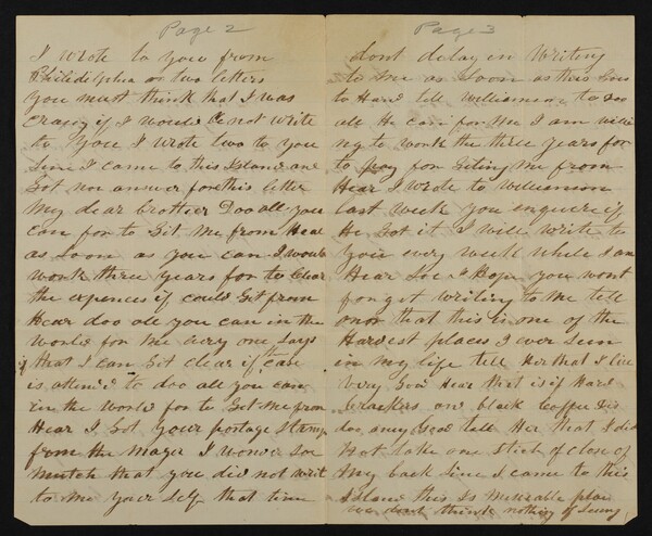 Handwritten letter with black trim