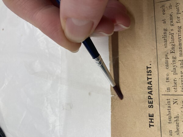 Repairing tears with Japanese tissue paper 