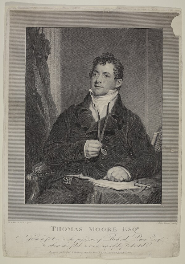 Thomas Moore Esqr. from a picture in the possession of Richard Power Esqr. to whom this plate is most respectfully dedicated