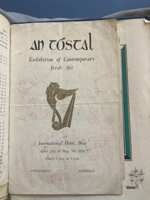 Harry Kernoff papers open on a book plate