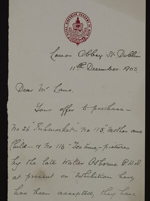 Letter from S. Catterson Smith to Hugh Lane,