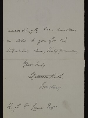 Letter from S. Catterson Smith to Hugh Lane