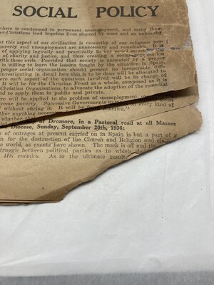 Newspaper after conservation treatment