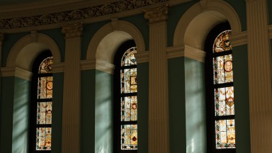 Stained glass windows in the NLI's Main Library Building