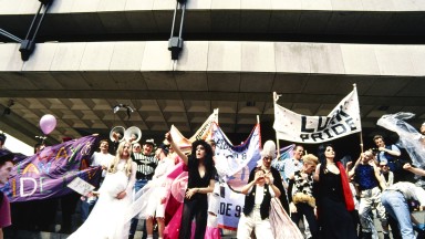 LGBTQ protest outside Central Bank