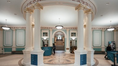 The interior entrance of the National Library of Ireland