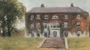 A pastel drawing by WB Yeats of a house