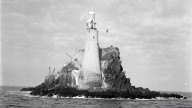 Construction of new lighthouse on Fastnet Rock, Co. Cork