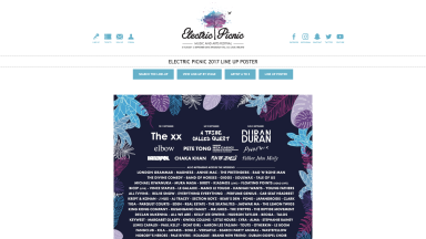 Screenshot of line up for Electric Picnic 2017