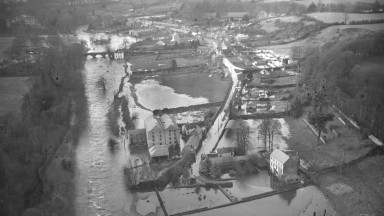 Aerial photograph of flooding at Leixlip, Co. Kildare