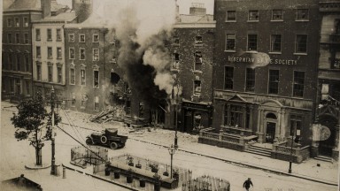 O'Connell Street battle, July 1922: Title taken from inscription written on mount underneath print.
