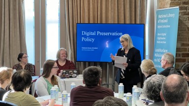 Audrey Whitty presenting Digital Preservation Policy