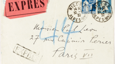 Envelope : from James Joyce to Paul Léon, 27 rue Casimir Périer, Paris VII