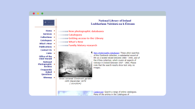 Screenshot of website