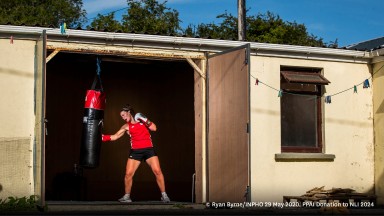 Woman boxing