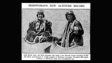 Two women pilots photographed for the Evening Herald; 11 July 1928– page 1
