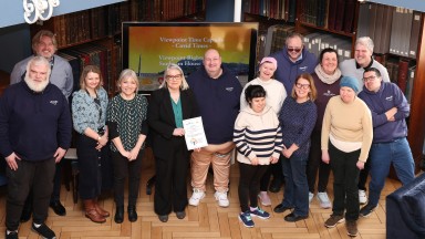 Sunbeam house crowd with NLI Director Dr Audrey Whitty