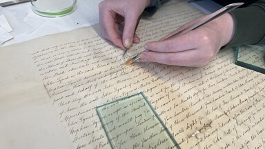 image of clodagh working on a document