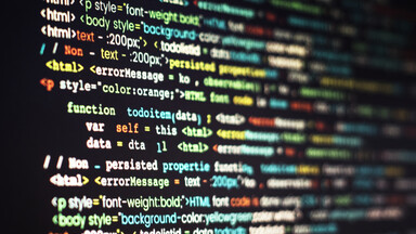 computer screen with code