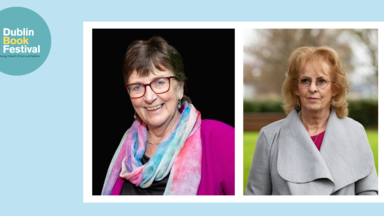 Dublin Book Fest logo - images of two speakers