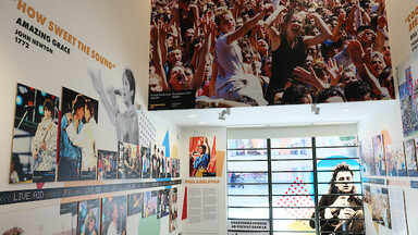 Internal shot of the photographic exhibition space 