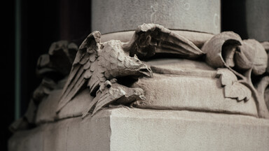 Stone sculptures on the NLI building