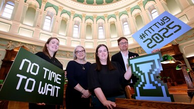 Group standing in NLI Reading Room