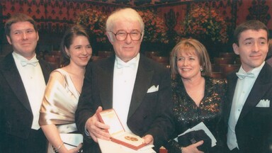 image of heaney family at noble prize ceremony 
