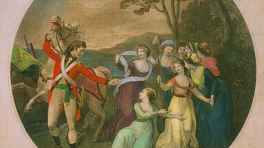 "An Irish Volunteer taking Liberty under his protection;" Jean Marie Delatre, engraver & Thomas Stothard. 1786. NLI Call Number: PD C29.