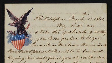 Handwritten letter with black trim