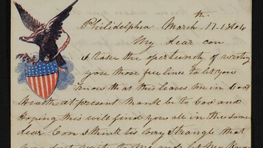 Handwritten letter with black trim