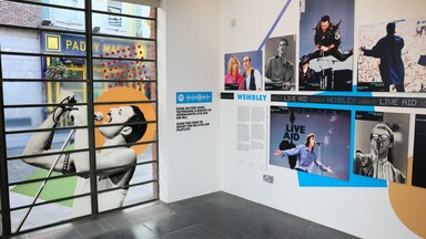 Corner display from the Live Aid Exhibition in NPA