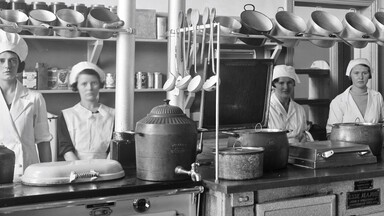 Cooking Ranges at Majestic Hotel, Tramore, with staff of four.