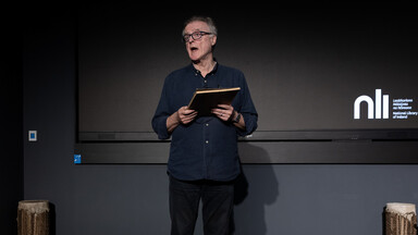 Patrick Mason presents the evening's programme of events.