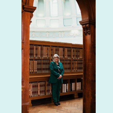 Woman standing in Reading Room