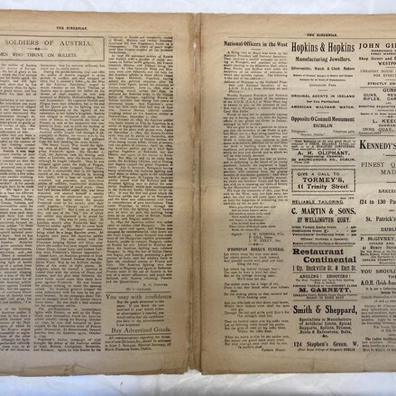 Newspaper after conservation treatment