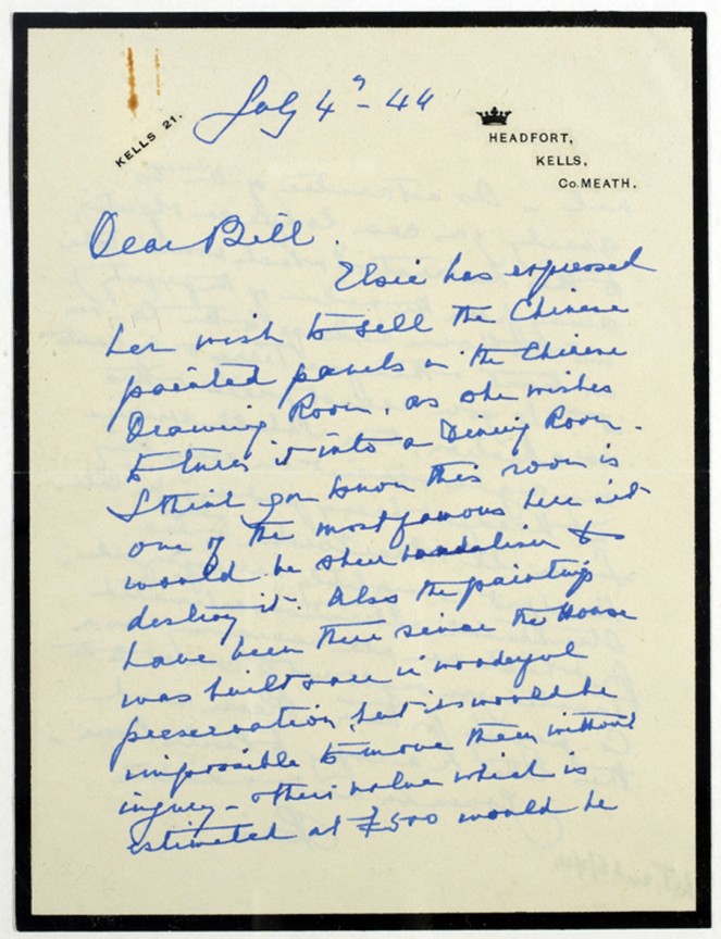 Letter from Rosie, Marchioness of Headfort, 4 July 1944 from our Headfort Collection