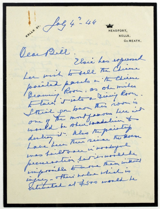 Letter from Rosie, Marchioness of Headfort, 4 July 1944 from our Headfort Collection Letter from Rosie, Marchioness of Headfort, 4 July 1944 from our Headfort Collection