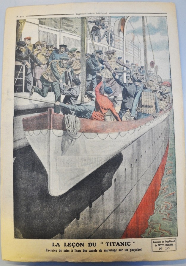 This illustration in our Prints & Drawings collection shows that safety lessons were learned following the sinking of the Titanic (supplement from the Parisian daily, Le Petit Journal, no. 16, June 1912)