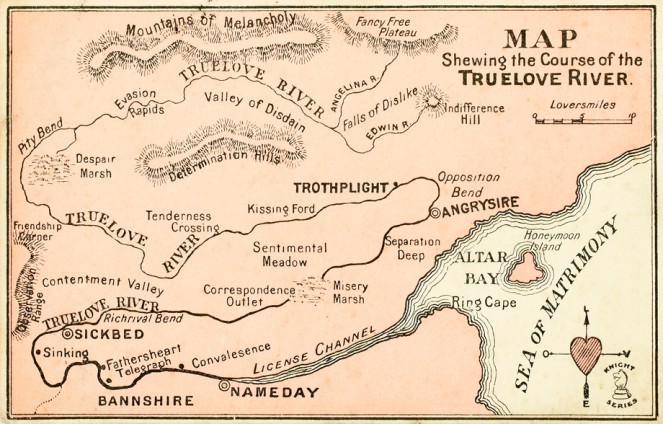 Postcard of a Map Shewing the Course of the Truelove River, 1904. From our Niall Murphy Collection, Ephemera